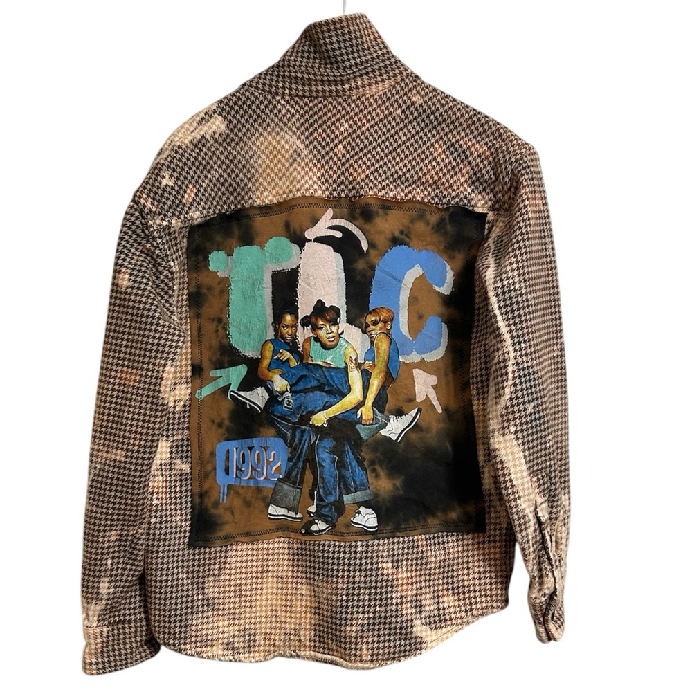 TLC ONE OF A KIND upcycled flannel shacket jacket creation